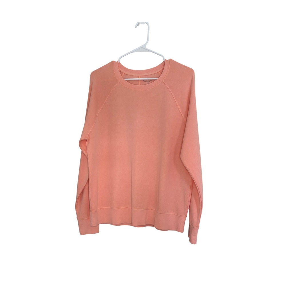 Athleta Womens Peach Coral Raglan Crewneck Sweatshirt Medium Athleisure‎ Basic